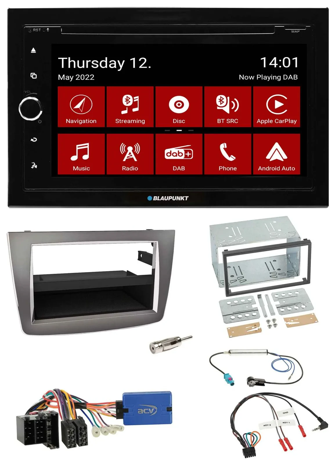 Blaupunkt Lenkrad DVD Bluetooth DAB 2DIN USB Autoradio für Alfa Romeo Mito 13-18