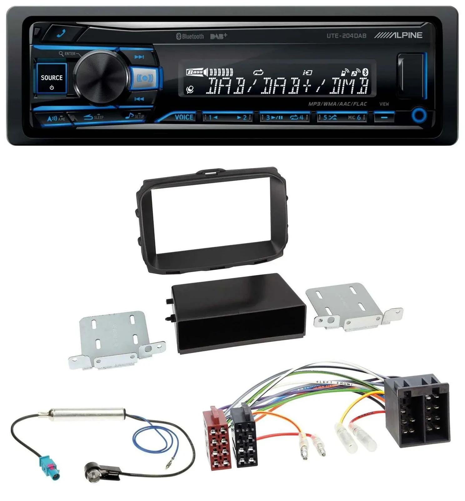 Alpine USB Bluetooth DAB MP3 Autoradio für Alfa Romeo Giulietta 2013-2021 ISO