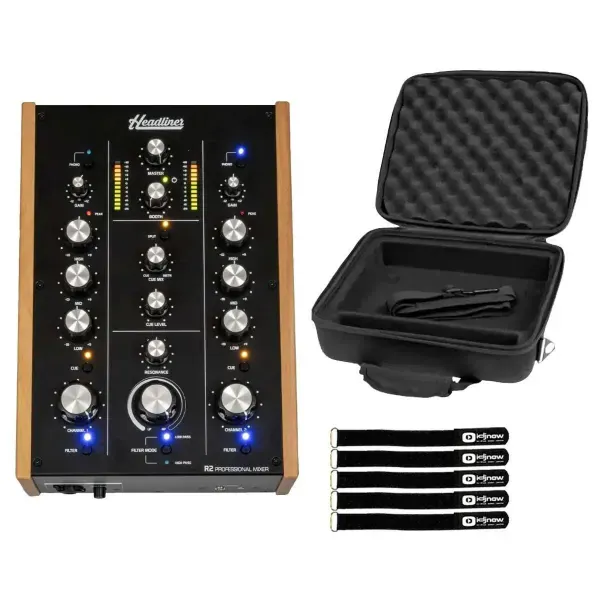 Headliner HL90100 R2 2 Channel Rotary DJ Mixer w Analog Filters & Case idjnow