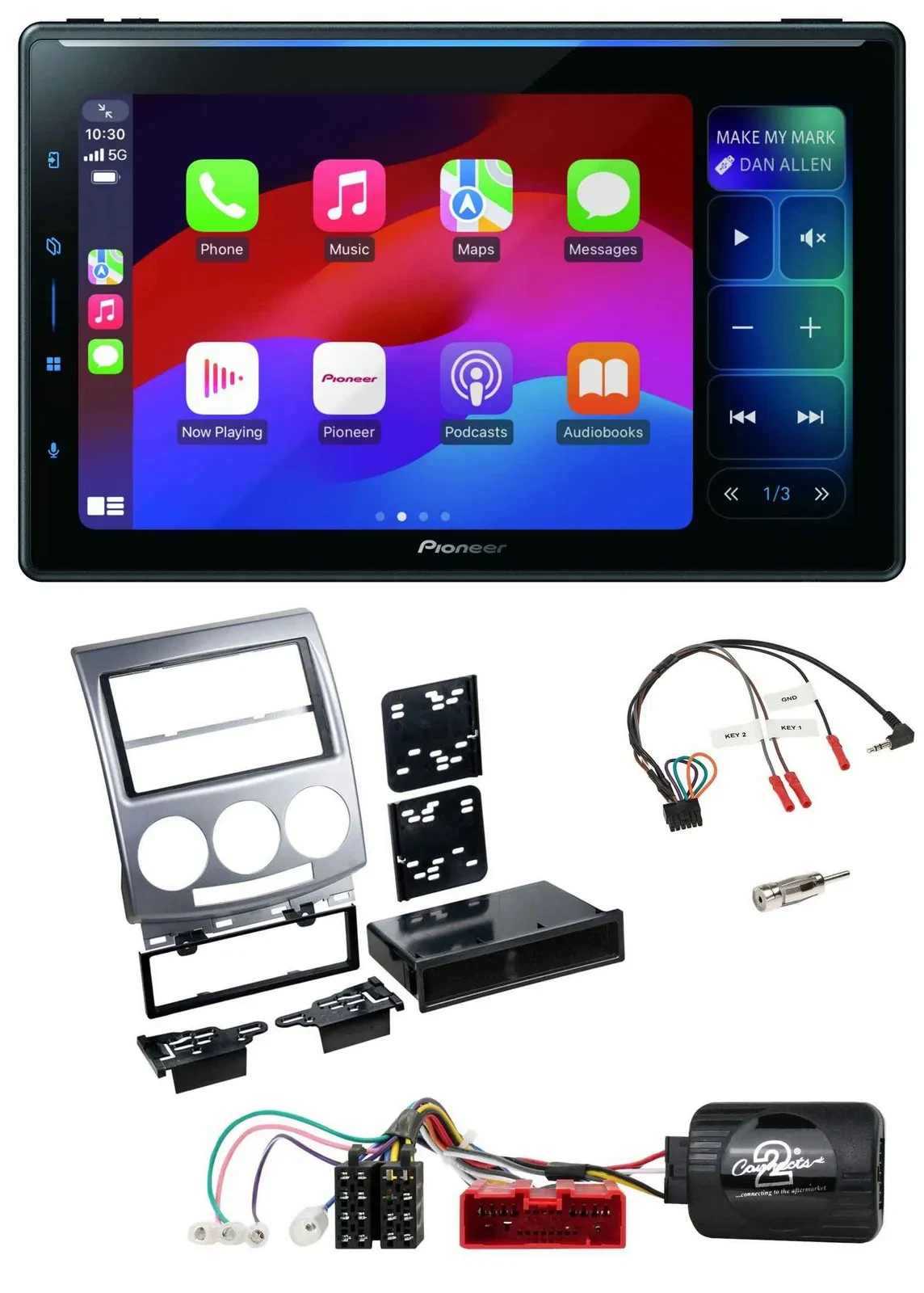 Pioneer Bluetooth DAB Lenkrad USB Autoradio für Mazda 5 CR 2005-2010 silber