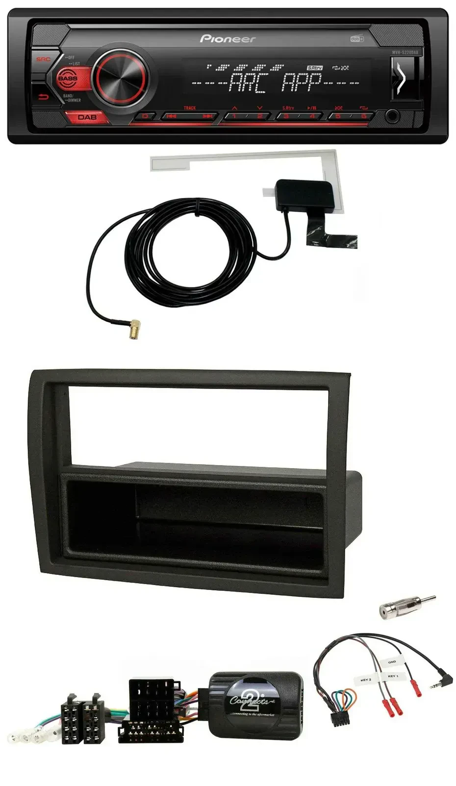 Автомагнитола для Fiat Ducato 2012–2015 Pioneer 1DIN, USB, DAB, MP3, черный