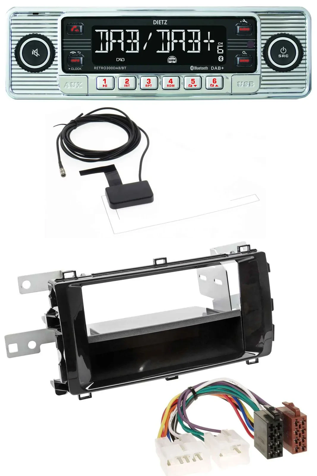 Dietz Bluetooth USB MP3 DAB Autoradio für Toyota Auris (ab 2013) schwarz