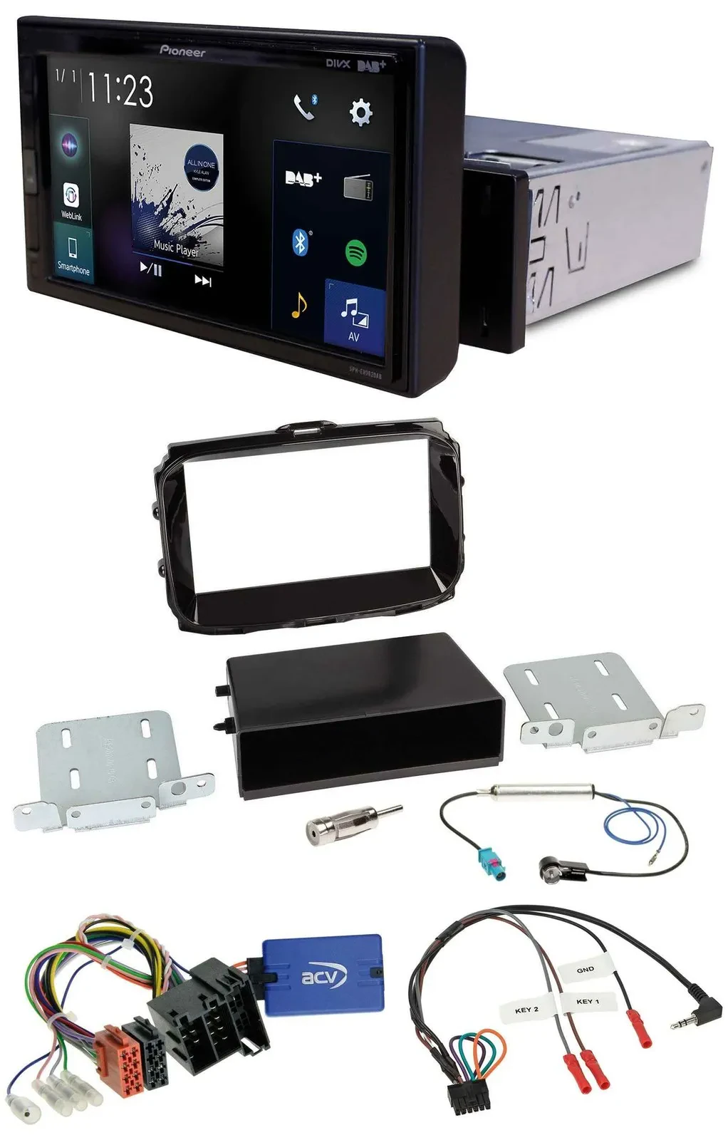 Pioneer DAB Lenkrad Bluetooth USB Autoradio für Alfa Romeo Giulietta 13-21 ISO p
