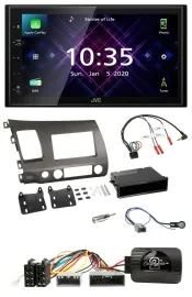 Автомагнитола для Honda Civic 06–10 Hybrid JVC 2DIN, DAB, Bluetooth, USB, антрацит