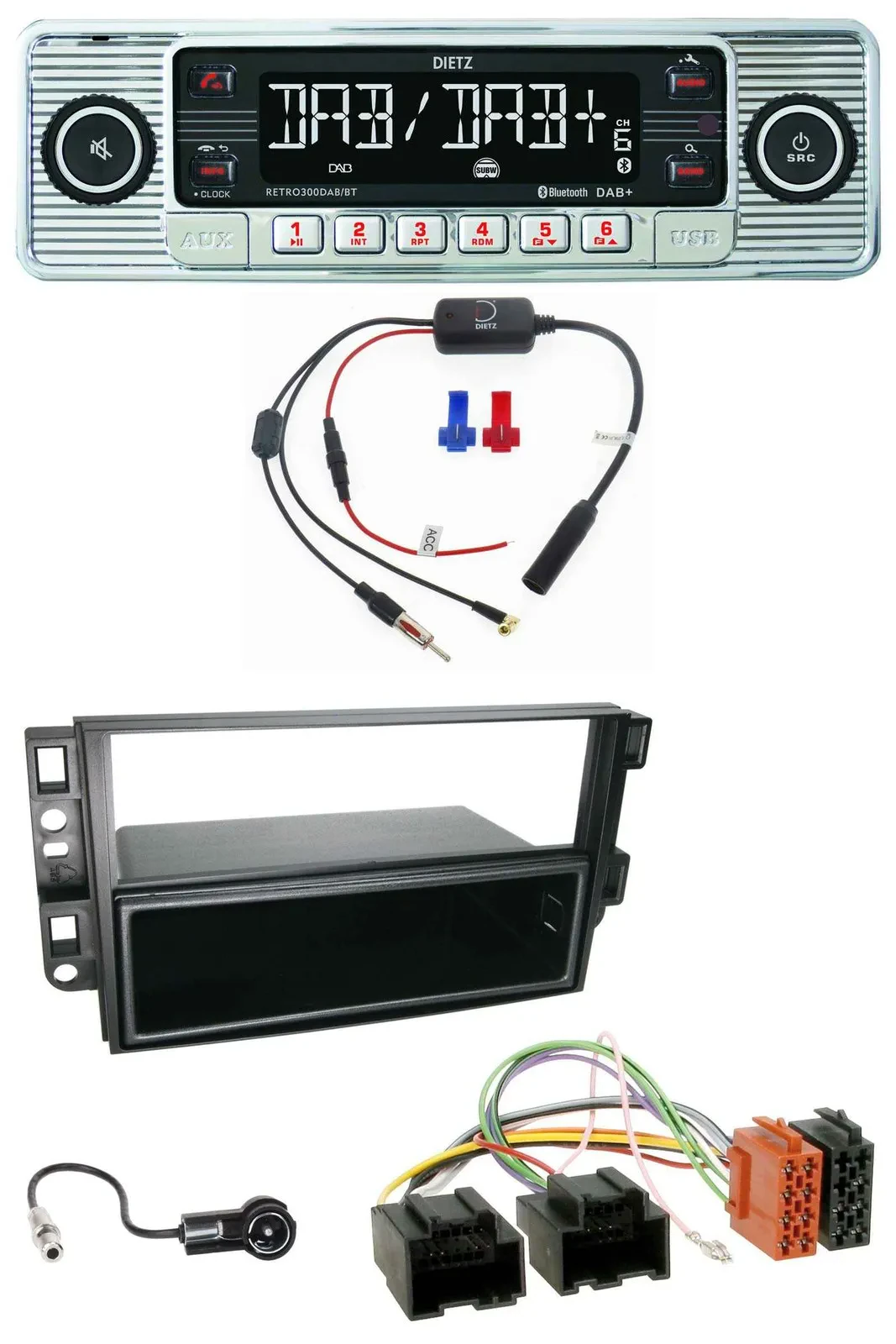 Dietz DAB USB MP3 Bluetooth Autoradio für Chevrolet Aveo Epica Captiva 06-11