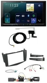 Pioneer 2DIN DAB USB Lenkrad Bluetooth Autoradio für Mercedes C W204 Aktivsystem