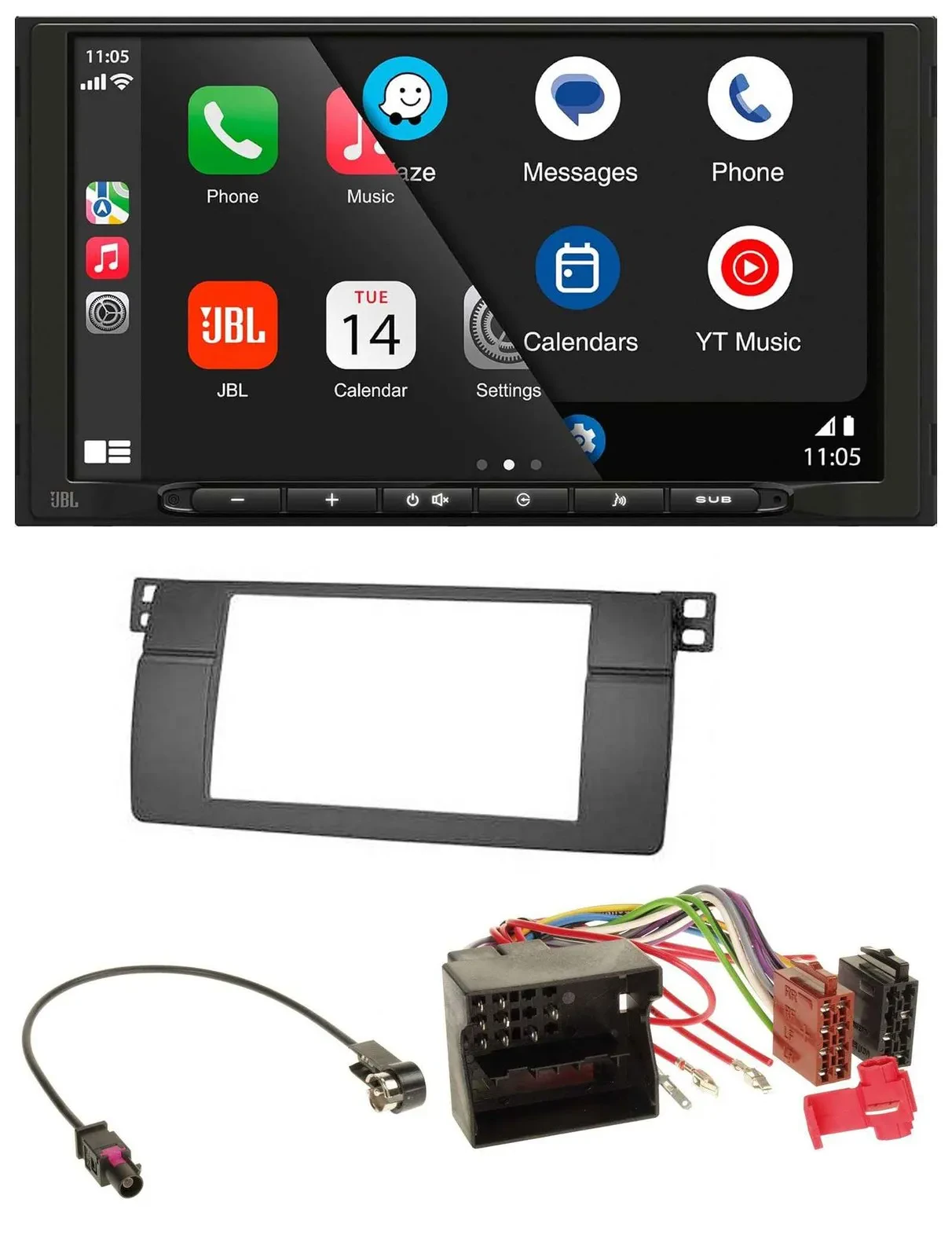 Автомагнитола JBL 2-DIN, DAB, Bluetooth, USB, навигация, для BMW 3 Series E46