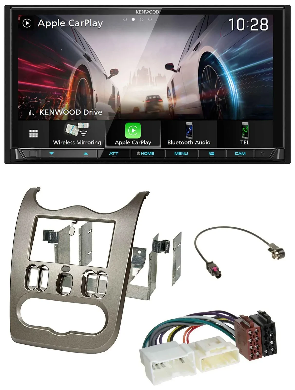 Kenwood MP3 2DIN USB DAB Bluetooth Autoradio für Dacia Logan Sandero Duster ab 1