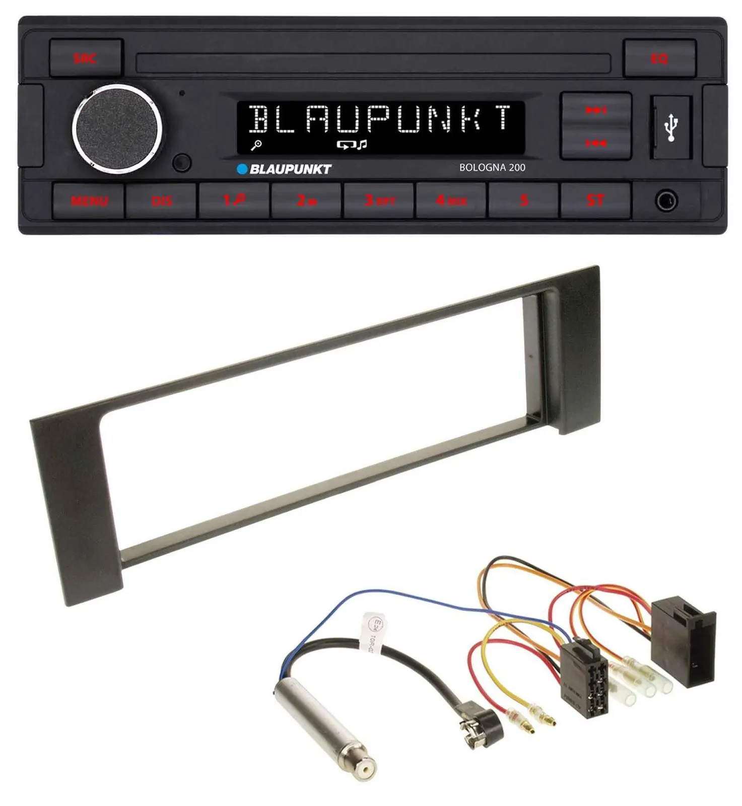 Blaupunkt MP3 AUX USB 1DIN Autoradio für Audi A4 (B6, 00-04) - ISO