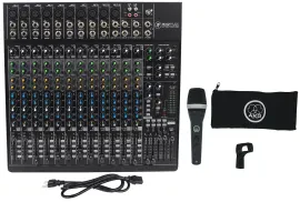 Mackie 1642VLZ4 Mixer 16-channel Analog Low-Noise w/ 10 ONYX Preamps+AKG D5S Mic