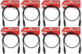 Микрофонный кабель Rockville RCXFM3P-B Black 0.9 м (8 штук)