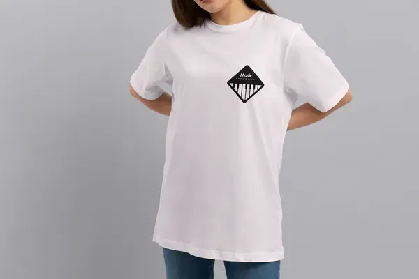 Футболка Popmerch MWXS72 "Music Piano" белая, мужская, размер XS