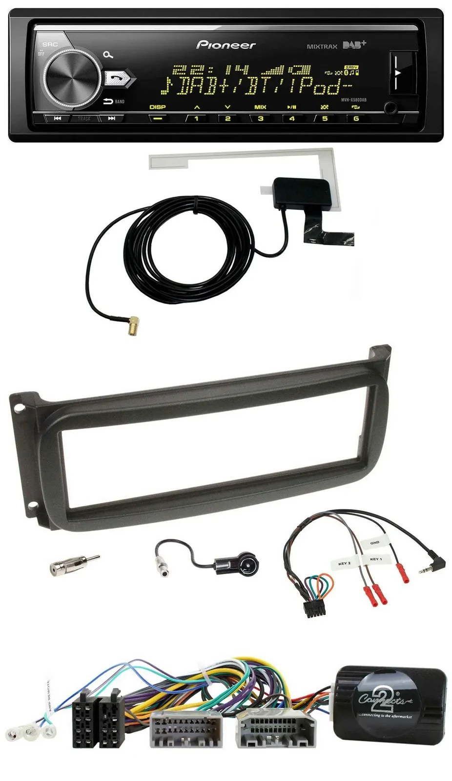 Автомагнитола для Chrysler Dodge RAM Pioneer Bluetooth, DAB, USB, поддержка кнопок на руле