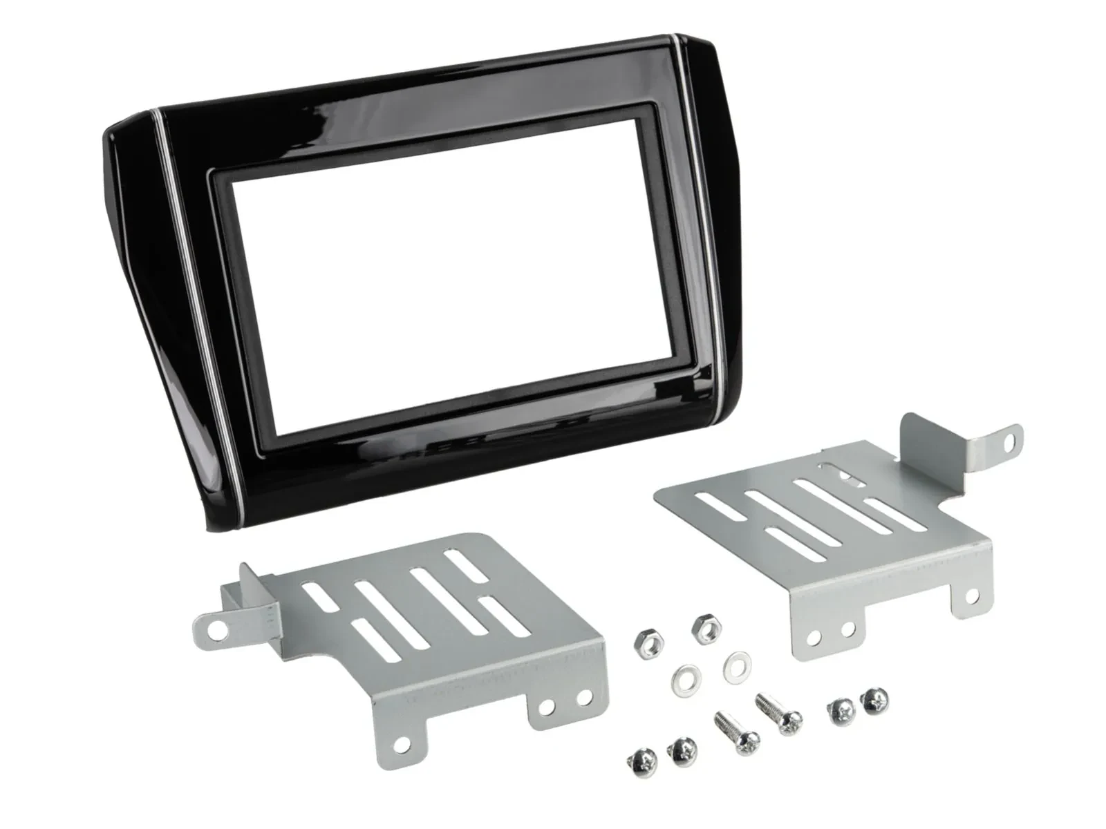 Einbaurahmen Set Doppel DIN Autoradio für Suzuki Swift ab 2017 schwarz glänzemd