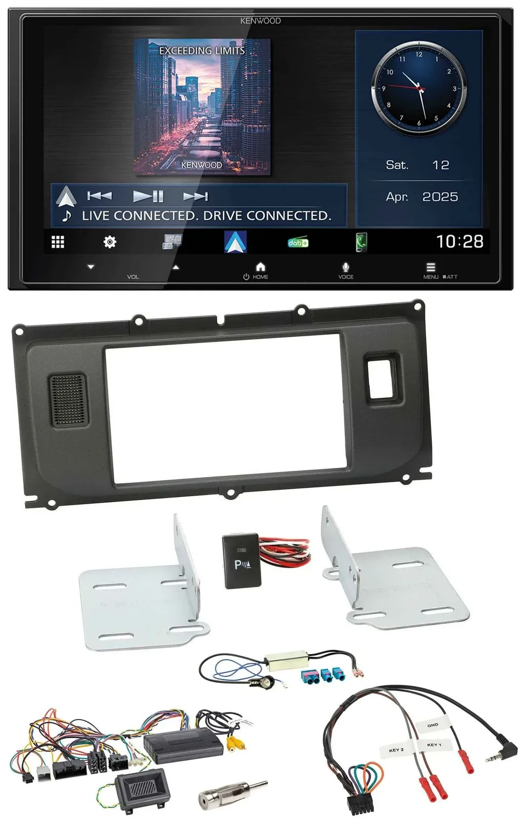 Kenwood Bluetooth 2DIN USB DAB Lenkrad Autoradio für Land Rover Evoque 2011-2013
