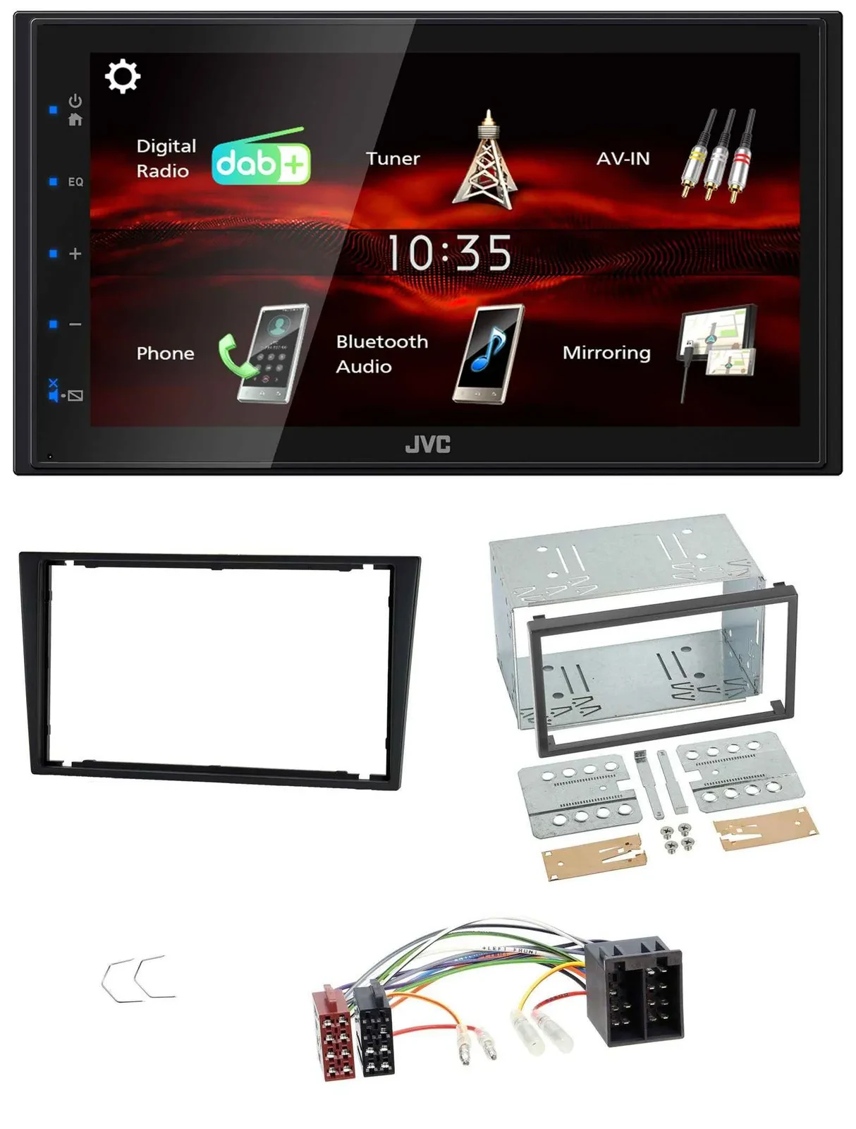 JVC USB Bluetooth MP3 DAB 2DIN Autoradio für Opel Corsa C Meriva Signum Vectra B