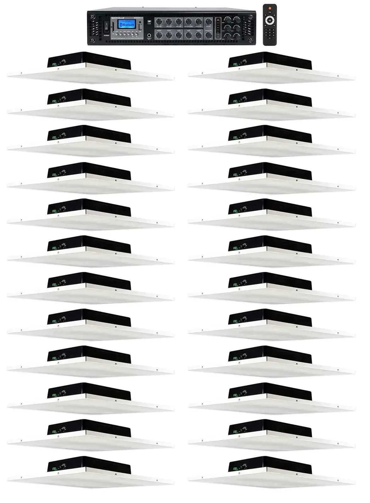 Потолочная акустика Rockville RCS350-6+(24) DCS8T White с усилителем (24 штуки)