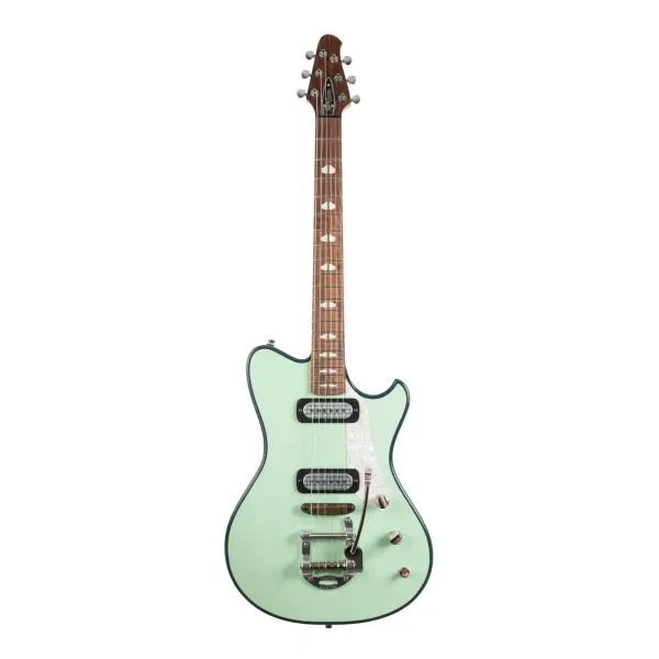 Электрогитара полуакустическая Powers Electric A-Type Two Tone Mint Fjord Green
