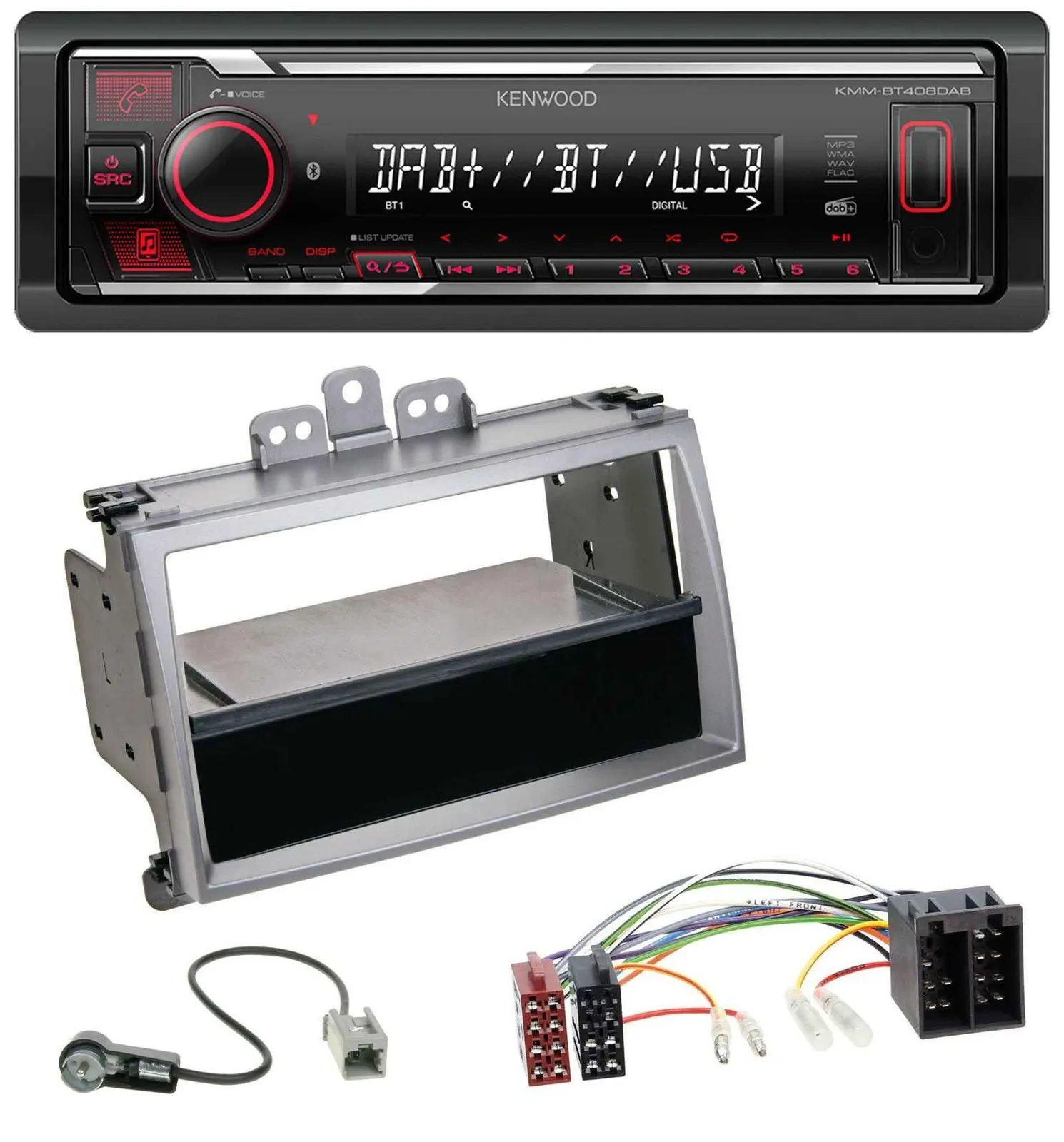 Kenwood MP3 Bluetooth USB DAB Autoradio für Hyundai i20 (08-11) Ablagefach