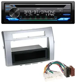 JVC Bluetooth MP3 USB DAB CD Autoradio für Toyota Corolla Verso 2004-2009 silber