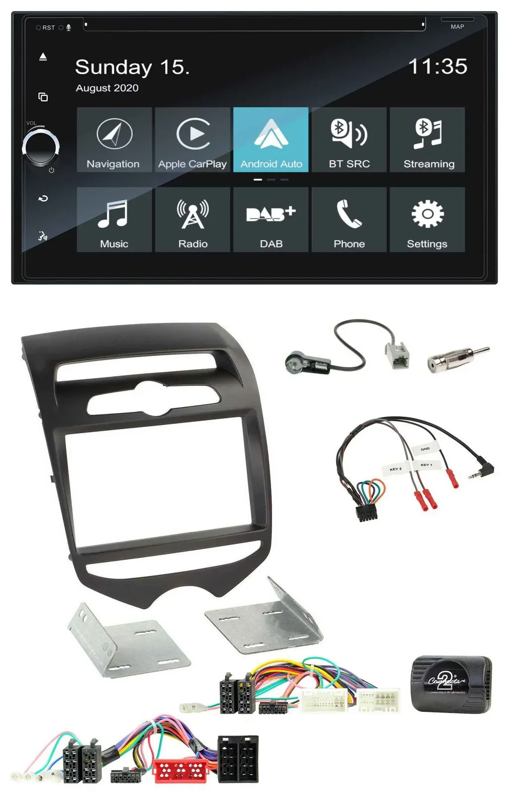 Blaupunkt 2DIN Lenkrad TMC Bluetooth USB DAB Navigation für Hyundai ix20 ab 2010