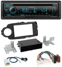Автомагнитола Kenwood Bluetooth DAB CD MP3 USB для Toyota Yaris (2011–2014), черная