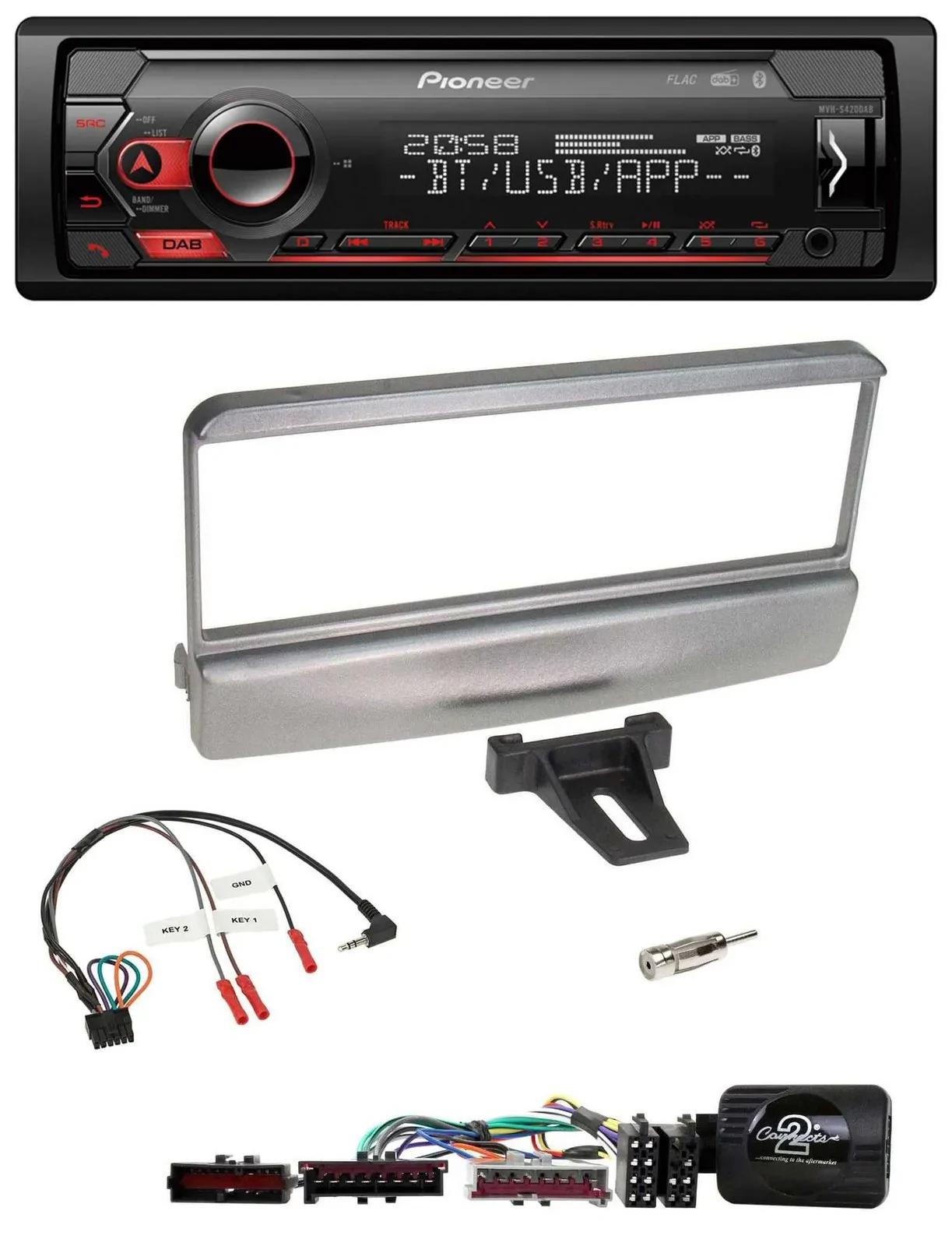 Автомагнитола Pioneer USB, DAB, Bluetooth, для Ford Mondeo 2000–2002, серебристая