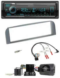 Kenwood Bluetooth Lenkrad DAB USB Autoradio für Alfa 147 GT 2007-2010 anthrazit