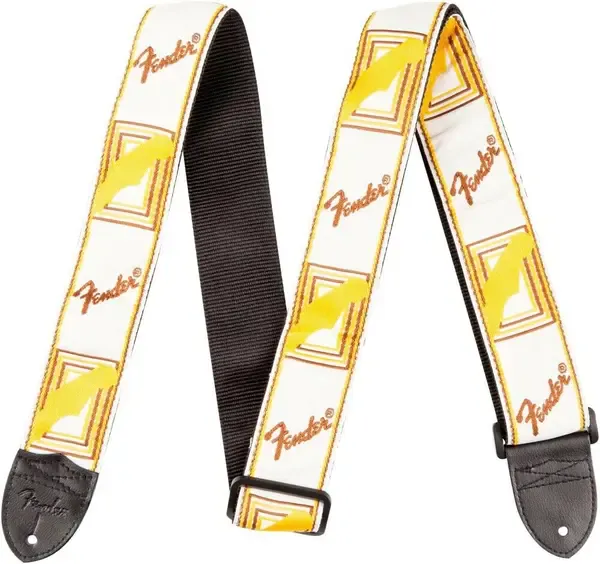 Ремень для гитары Fender 2" Monogrammed Guitar Strap White, Brown, and Yellow