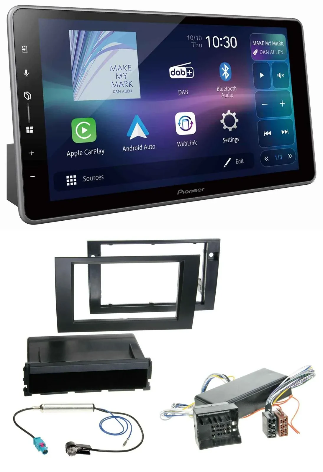 Автомагнитола Pioneer Bluetooth USB DAB MP3 для Audi A4 2004–2008 (B7) Symphony/Bose