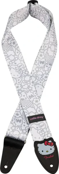 Ремень для гитары Fender 099-0637-223 Hello Kitty Official Poly White
