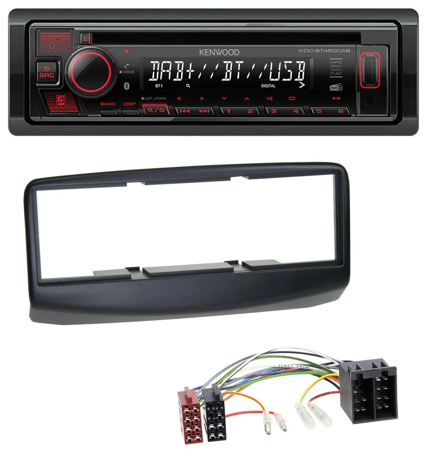 Kenwood MP3 CD USB Bluetooth DAB Autoradio für Fiat Multipla 186 Facelift 2006-2