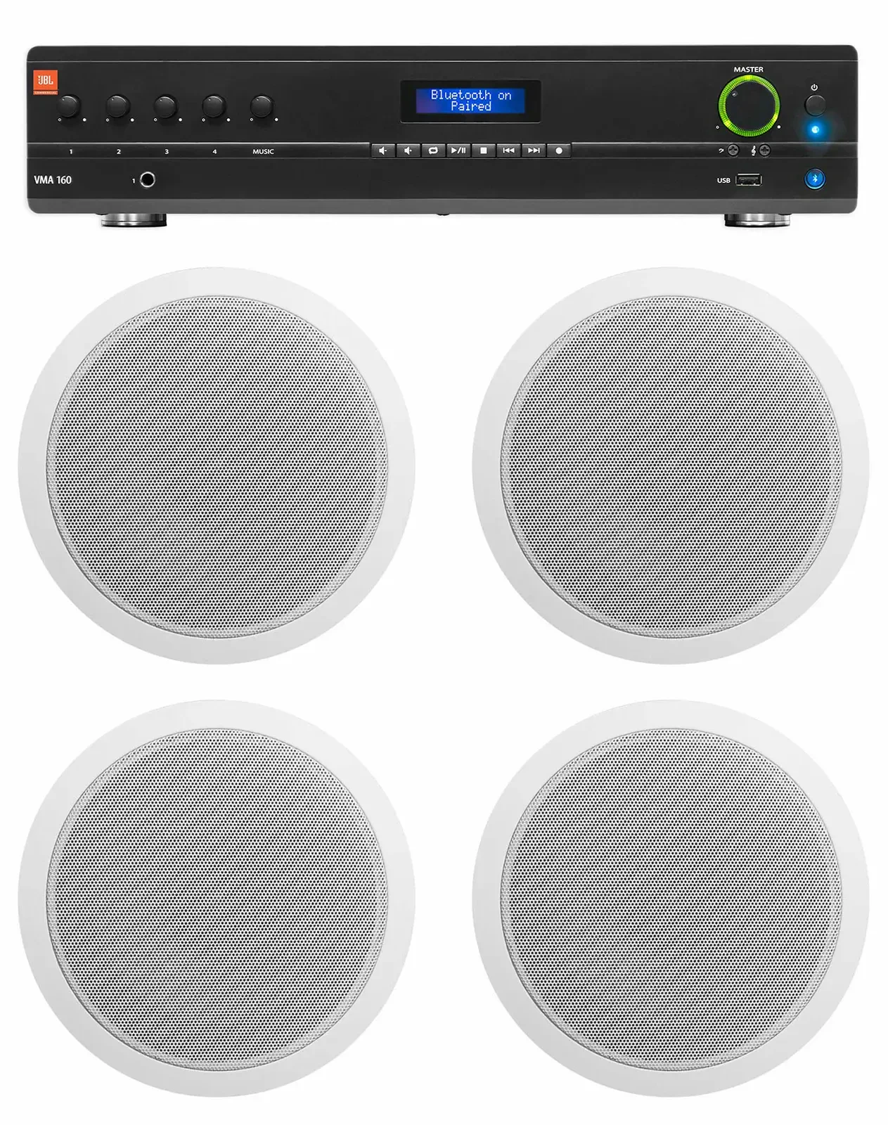 Потолочная акустика JBL CCL6T White с усилителем (4 штуки)