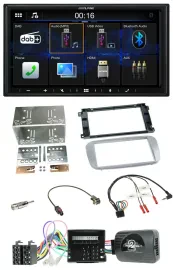 Alpine Bluetooth 2DIN Lenkrad DAB USB Autoradio für Ford Mondeo S-Max Profi silb