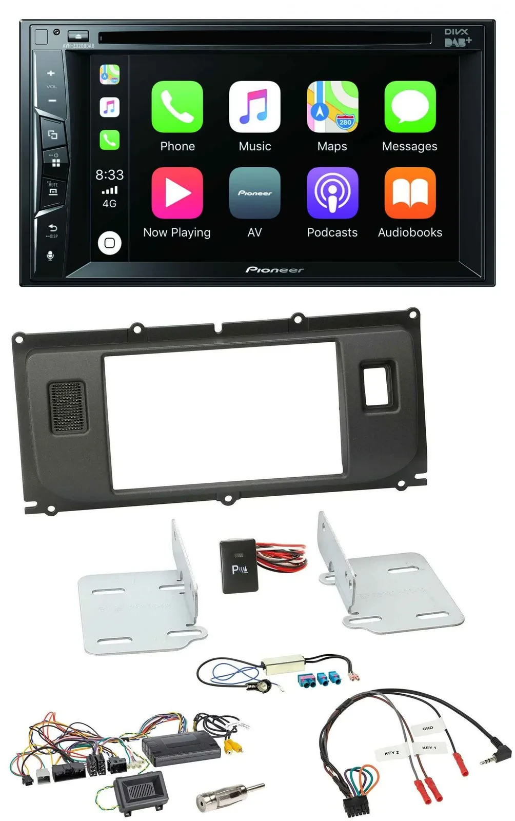 Pioneer Lenkrad USB DVD Bluetooth DAB 2DIN Autoradio für Land Rover Evoque 2011-