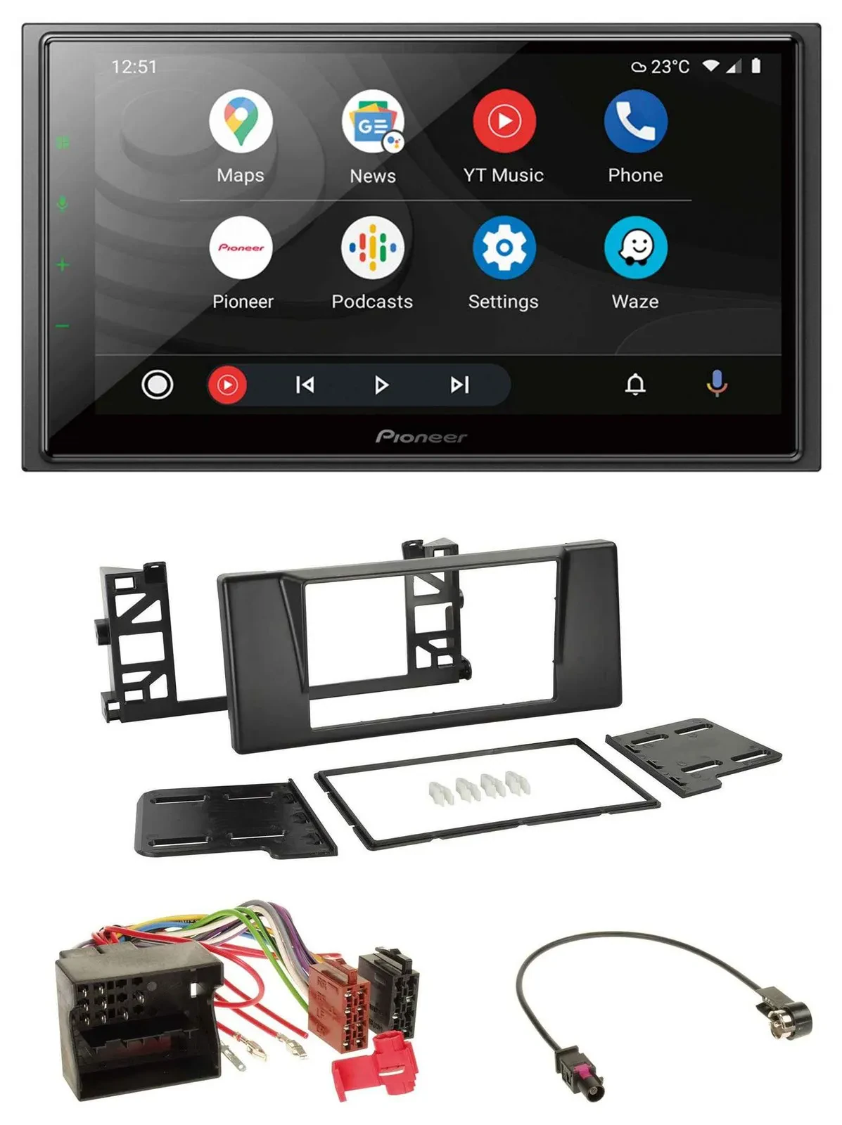 Pioneer USB 2DIN DAB MP3 Bluetooth Autoradio für BMW 5er E39 X5 Quadlock