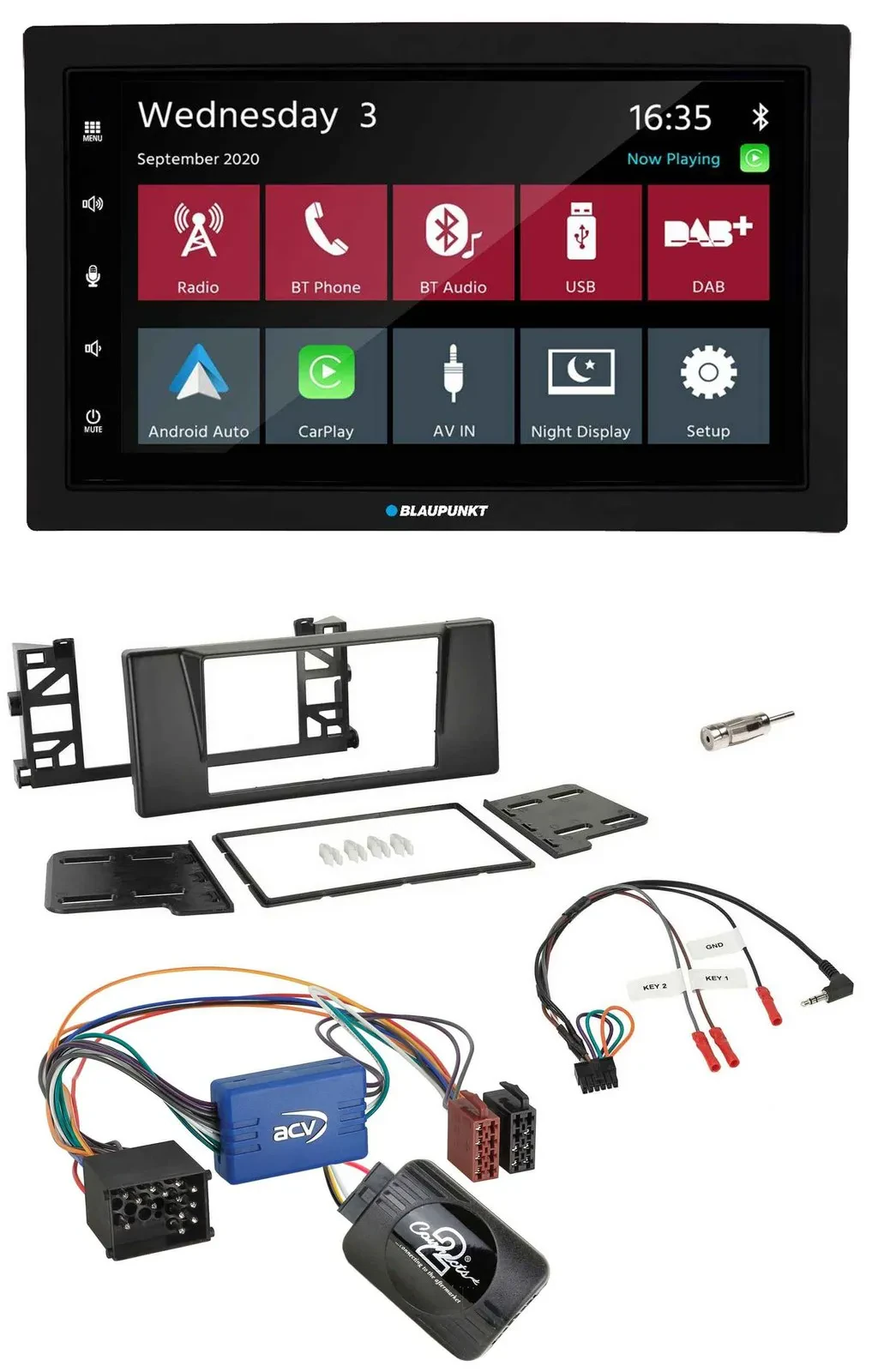 Blaupunkt DAB Bluetooth USB Lenkrad 2DIN Autoradio für BMW 5er E39 96-04 Aktivsy