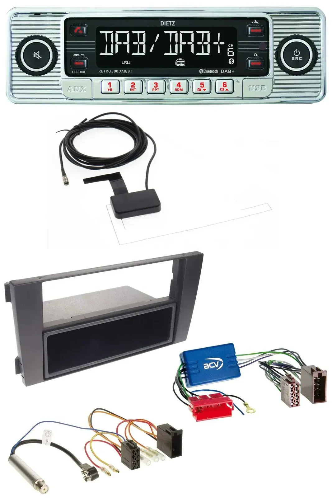 Dietz Bluetooth USB MP3 DAB Autoradio für Audi A6 C5 01-05 Symphony Aktivsystem