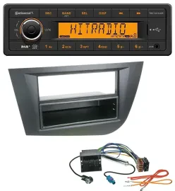Continental 1DIN DAB MP3 AUX USB Autoradio für Seat Leon (ab 05) - schwarz