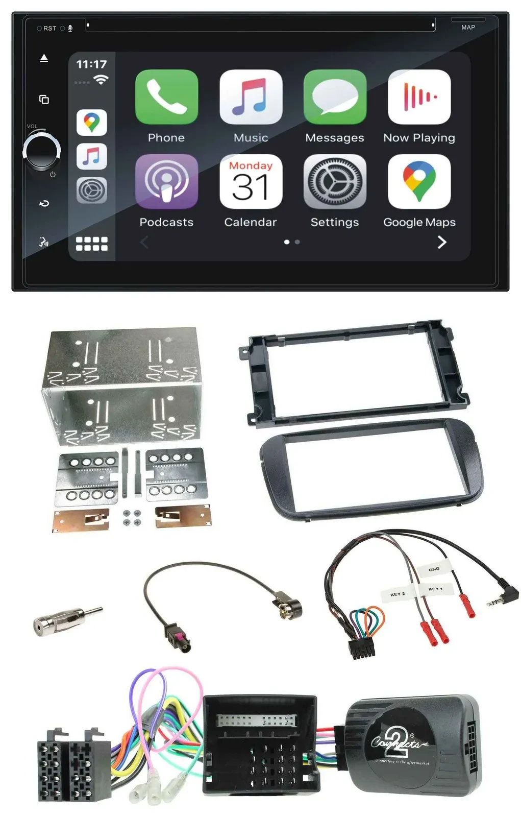 Автомагнитола Blaupunkt 2 DIN Bluetooth DAB USB DVD для Ford C‑Max/Galaxy/Focus