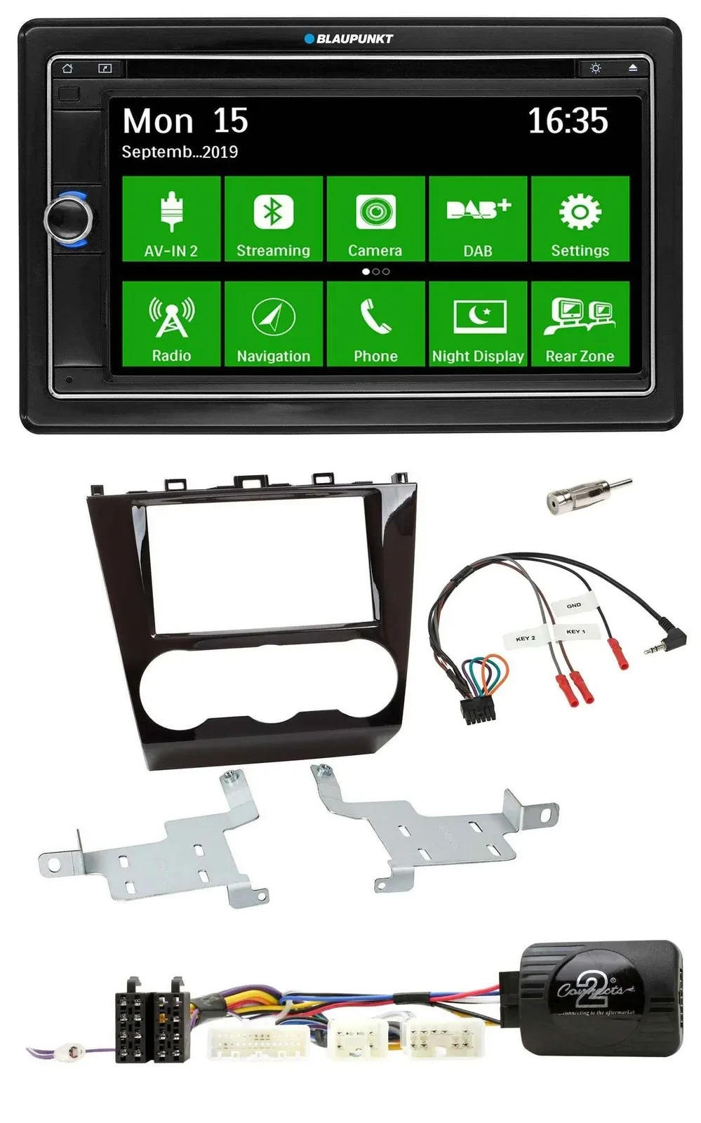 Blaupunkt Bluetooth 2DIN Lenkrad DAB USB TMC Navigation für Subaru Forester ab 2