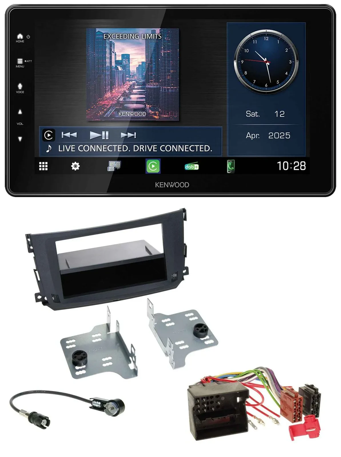 Kenwood MP3 Bluetooth USB DAB Autoradio für Smart ForTwo (451, 2010-2015)