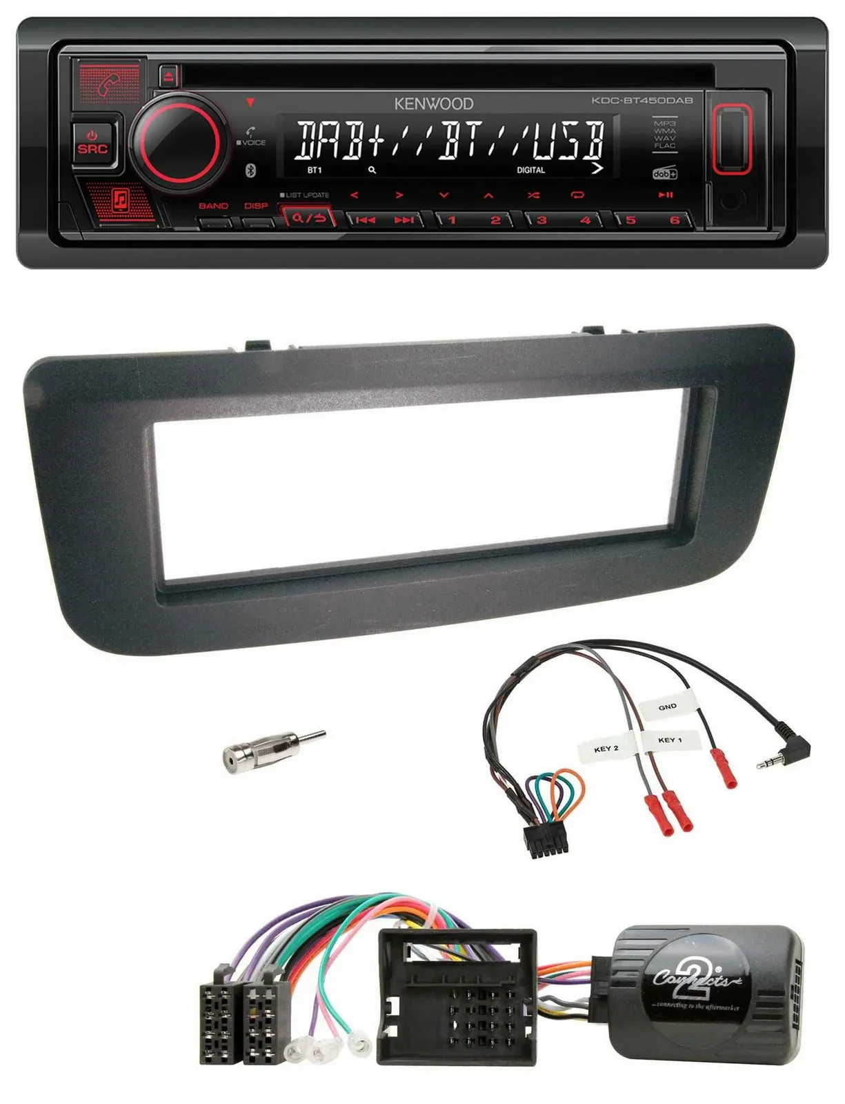 Kenwood Lenkrad CD USB Bluetooth DAB Autoradio für Skoda Fabia 07-14 Praktik Roo