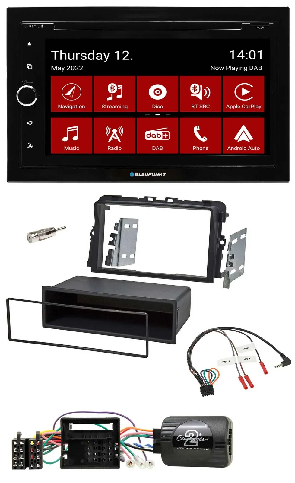 Blaupunkt 2DIN Lenkrad Bluetooth USB TMC DAB Navigation für Opel Vivaro 2011-201