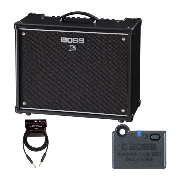 Boss KTN 100 3 Katana Gen 3 100W 1x12 Inch Combo Guitar Black Amplifier Bundle