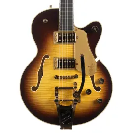 Электрогитара Gretsch Broadkaster Jr. LX Figured Center Block with Bigsby Caramel Dawn с кейсом