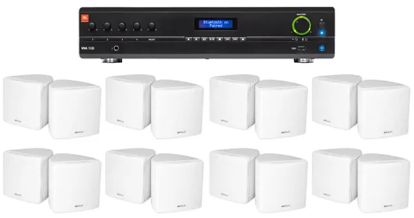 Настенная акустика JBL Cube 70v White с усилителем (16 штук)