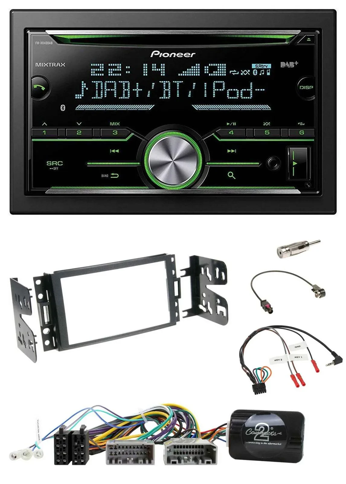Pioneer Bluetooth Lenkrad DAB 2DIN USB CD Autoradio für Jeep Grand Cherokee 2011