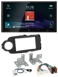 JVC USB Bluetooth 2DIN DAB MP3 Autoradio für Toyota Yaris 11-20 schwarz