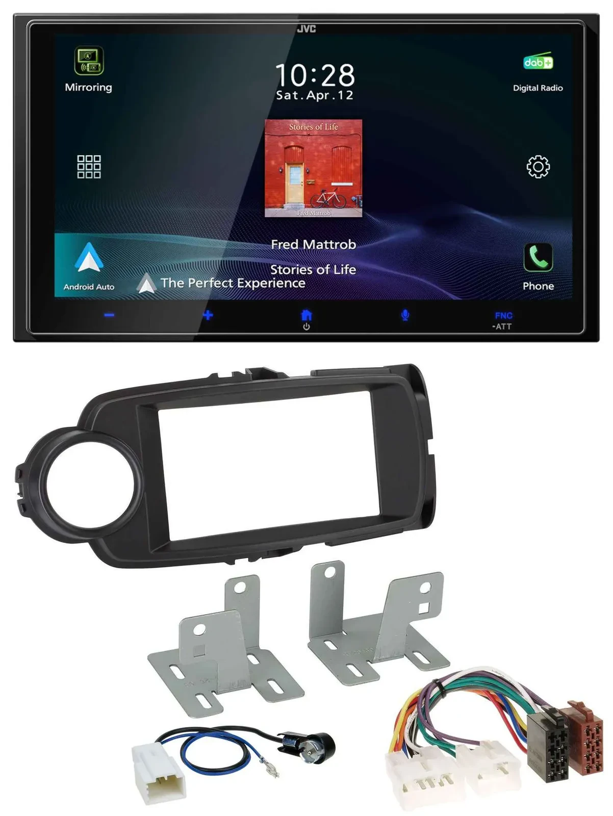 JVC USB Bluetooth 2DIN DAB MP3 Autoradio für Toyota Yaris 11-20 schwarz